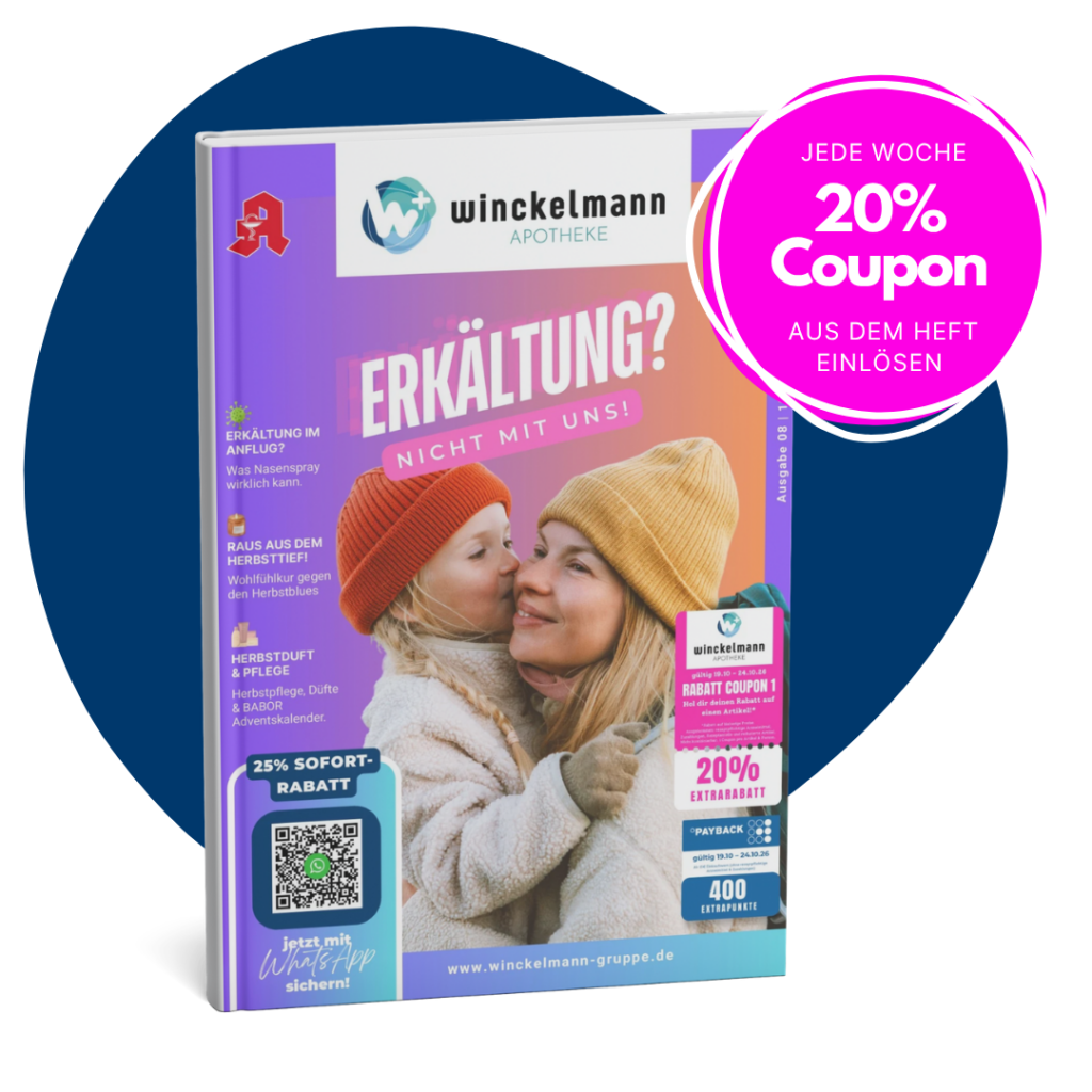 Das Kundenmagazin der Winckelmann Apotheke wird gezeigt.